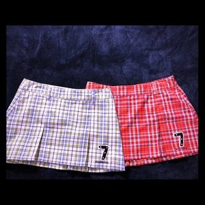 Plaid Side Zip Pleated Skirts (2 Colors Available)